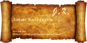 Jakab Kalliszta névjegykártya